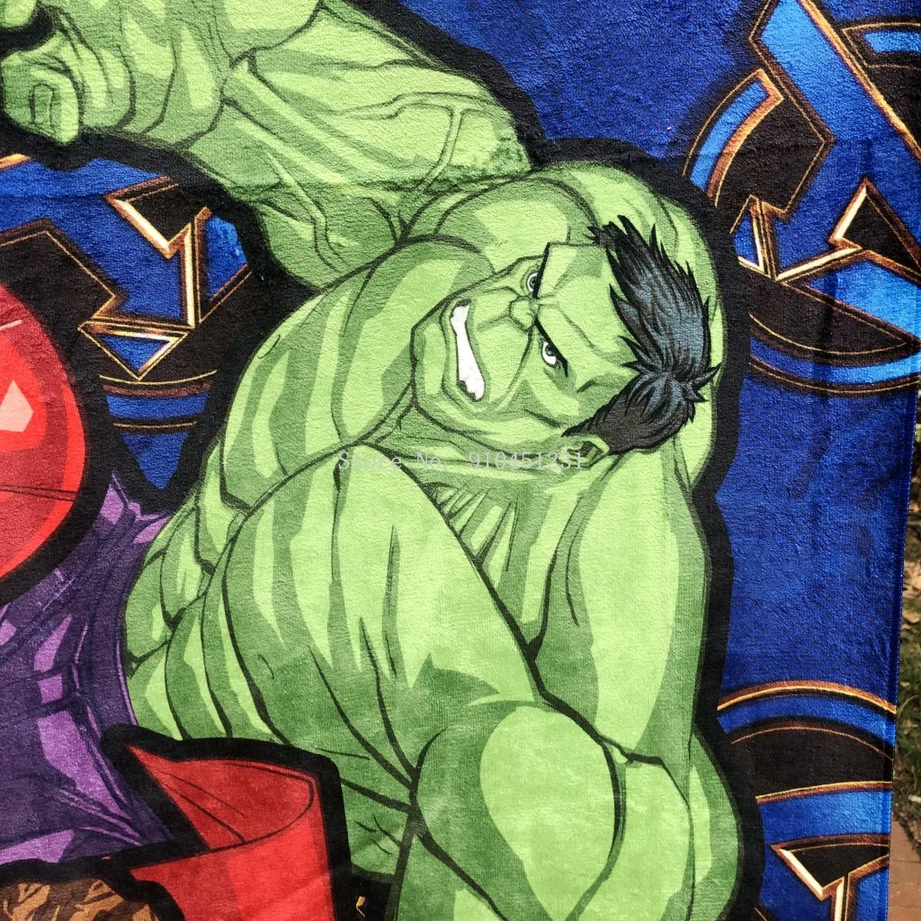 Хлопковое пляжное полотенце мстители одеяло Железный человек Халк для взрослых