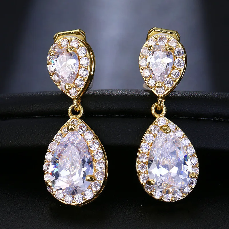 Женские Висячие серьги SLBRIDAL высококачественные медные серьги-капельки с