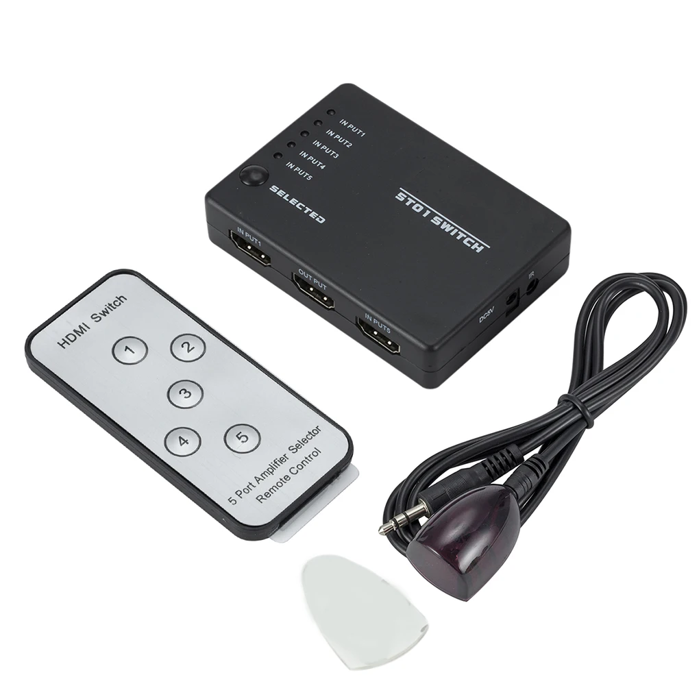5 в 1 выход портов видео HDMI переключатель с переключателем аккумулятора CR2025