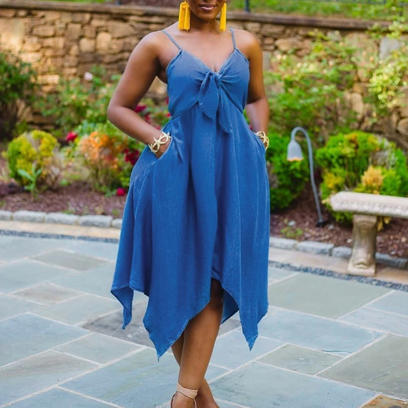 

Uclio Summer Dress Vintage Holiday Long Dress Beach Dress Women High Waist Hip A-Line Summer V Neck Sleeveless Robe Slim