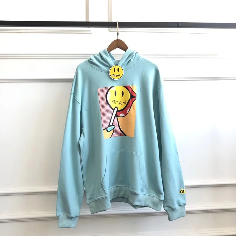 DREW HOUSE Леденец Печати Xxxtenation Мужская толстовка странные вещи Harajuku Свободные толстовки с капюшоном для мужчин и женщин худи на махровой подкладке - Цвет: Королевский синий