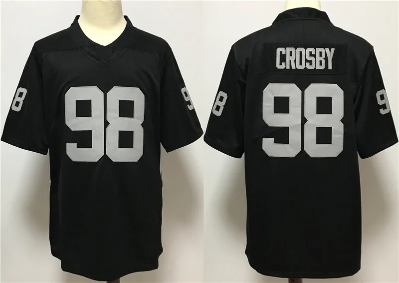 

Embroidery American Football Jersey 98# Crosby Fans Wear Men Women Kid Youth Las Vegas Raiders Rugby Jersey Shirt
