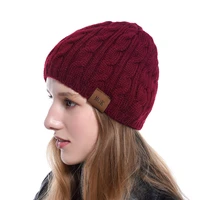thick soft knit beanie cap hat winter thermal thick polar fleece snow skull cap knit cuff short fisherman beanie winter warm hat