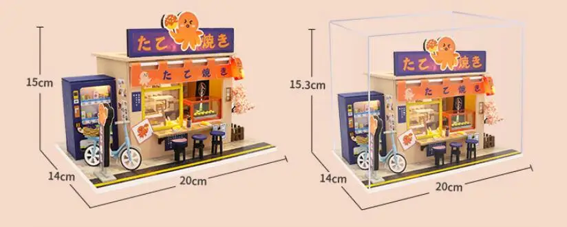Японский магазин DIY кукольный домик деревянные кукольные домики миниатюрный кукольный домик мебель набор игрушки для детей