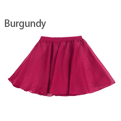 Burgundy Детская балетная юбка для девочек, прозрачная шифоновая балетная пачка, розовые детские гимнастические трико, юбки - Цвет: Burgundy