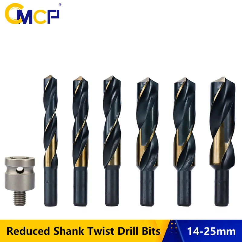 

CMCP 1pc 14mm Reduced Shank Drill Bit For Wood/Metal HSS Twist Drill Bits 14-25mm Hole Drilling Power Tools Accessories