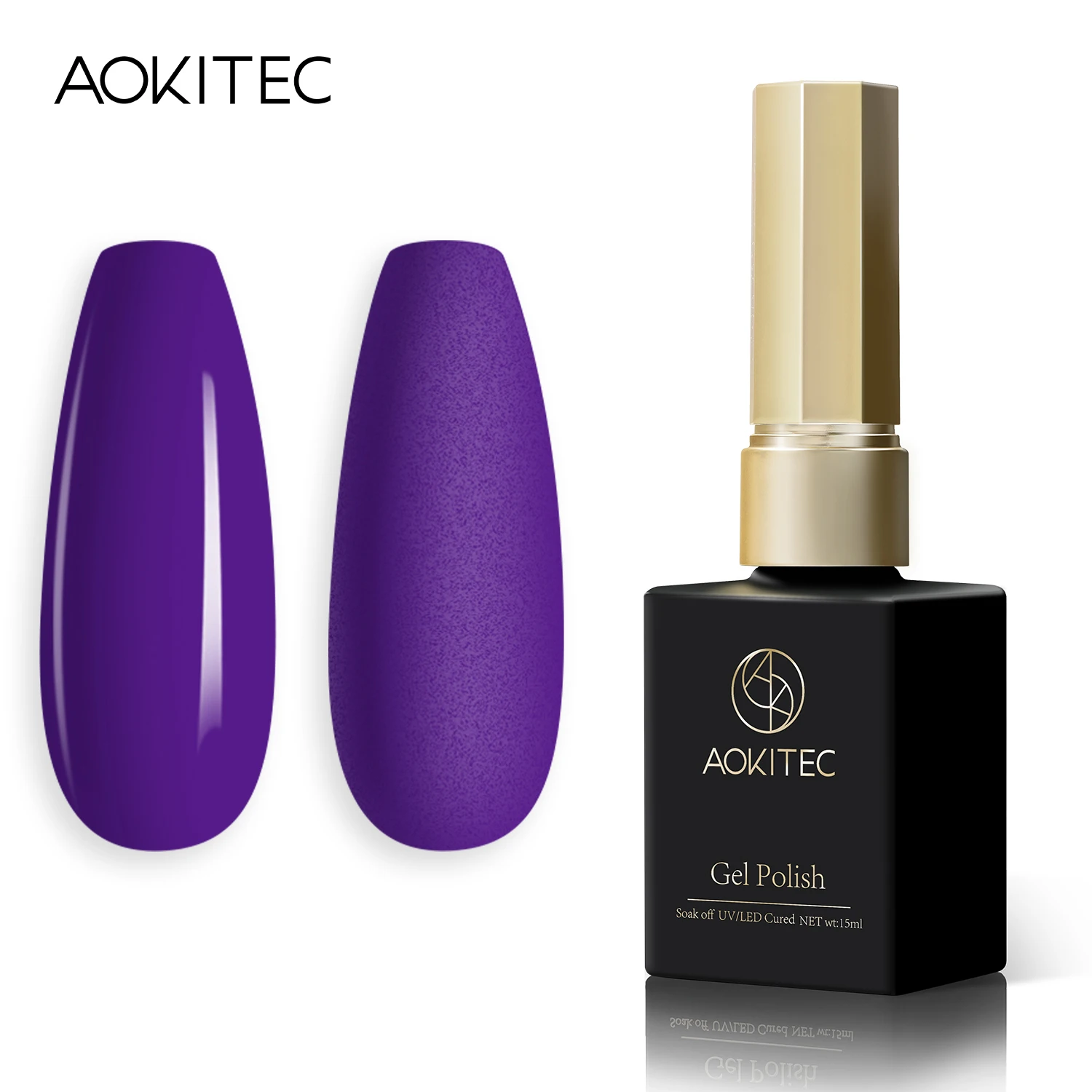

Aokitec Gel Nail Polish,Soak Off UV LED Gel Nail Polish-Purple 15ml