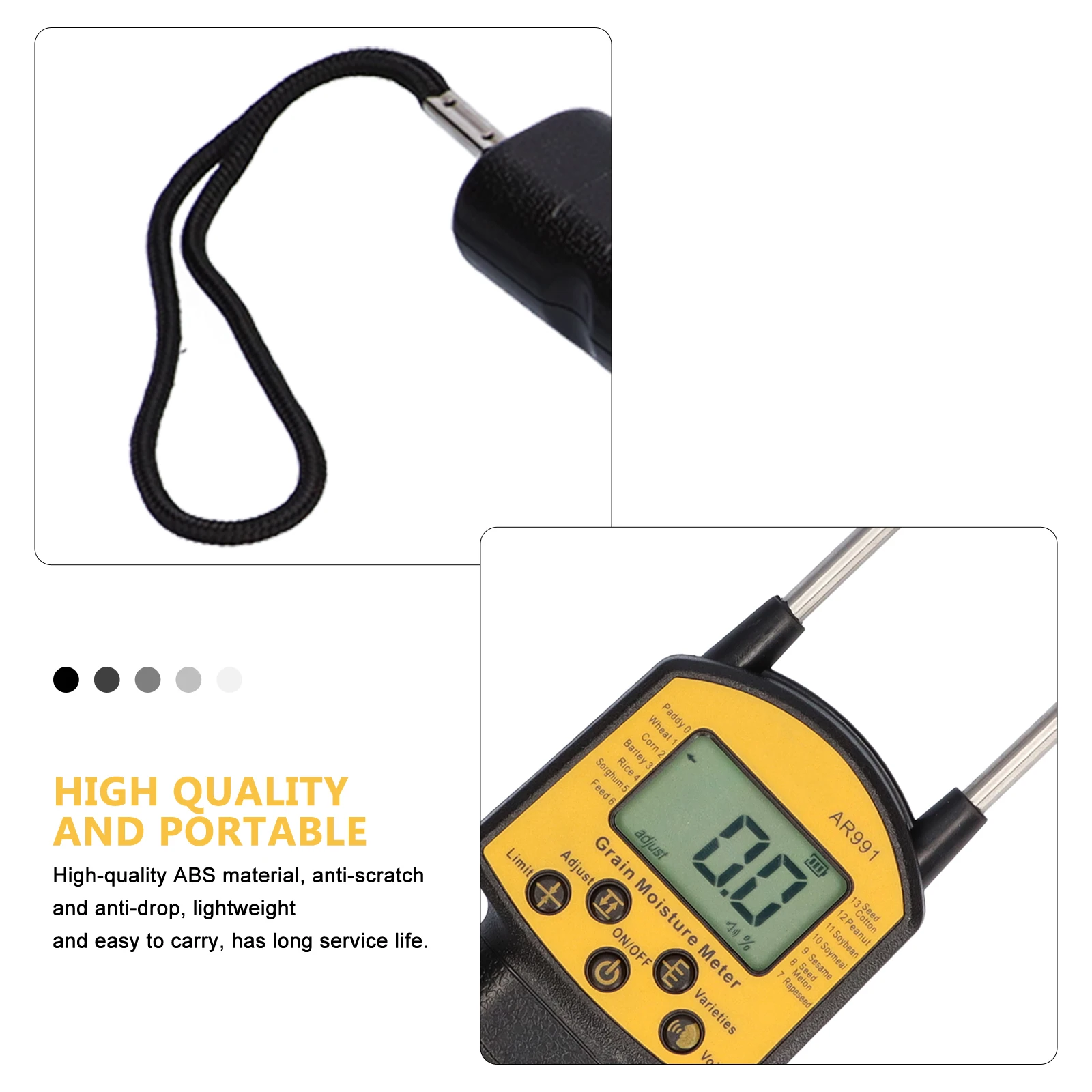 AR991 Ручной ЖК-дисплей цифровая зернистая фотография с измерительным щупом для