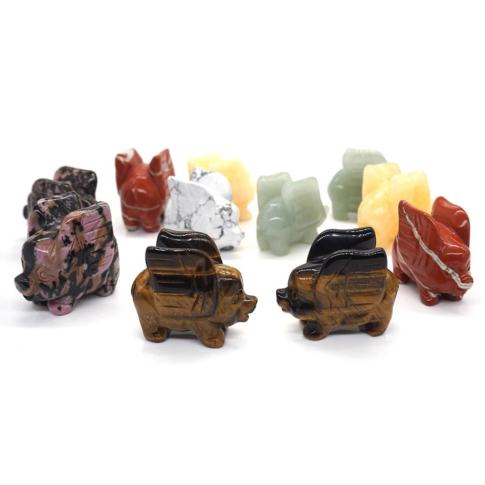 Статуя летающей свиньи 1 5 дюйма статуэтка из натурального камня ручной работы