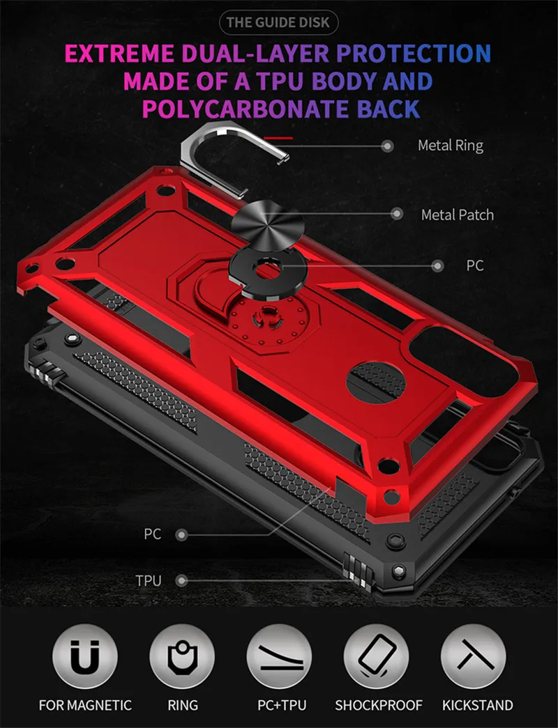 for huawei y8s case magnetic ring shockproof armor phone cases for huawei y6s y9s stand holder protective back cover free global shipping
