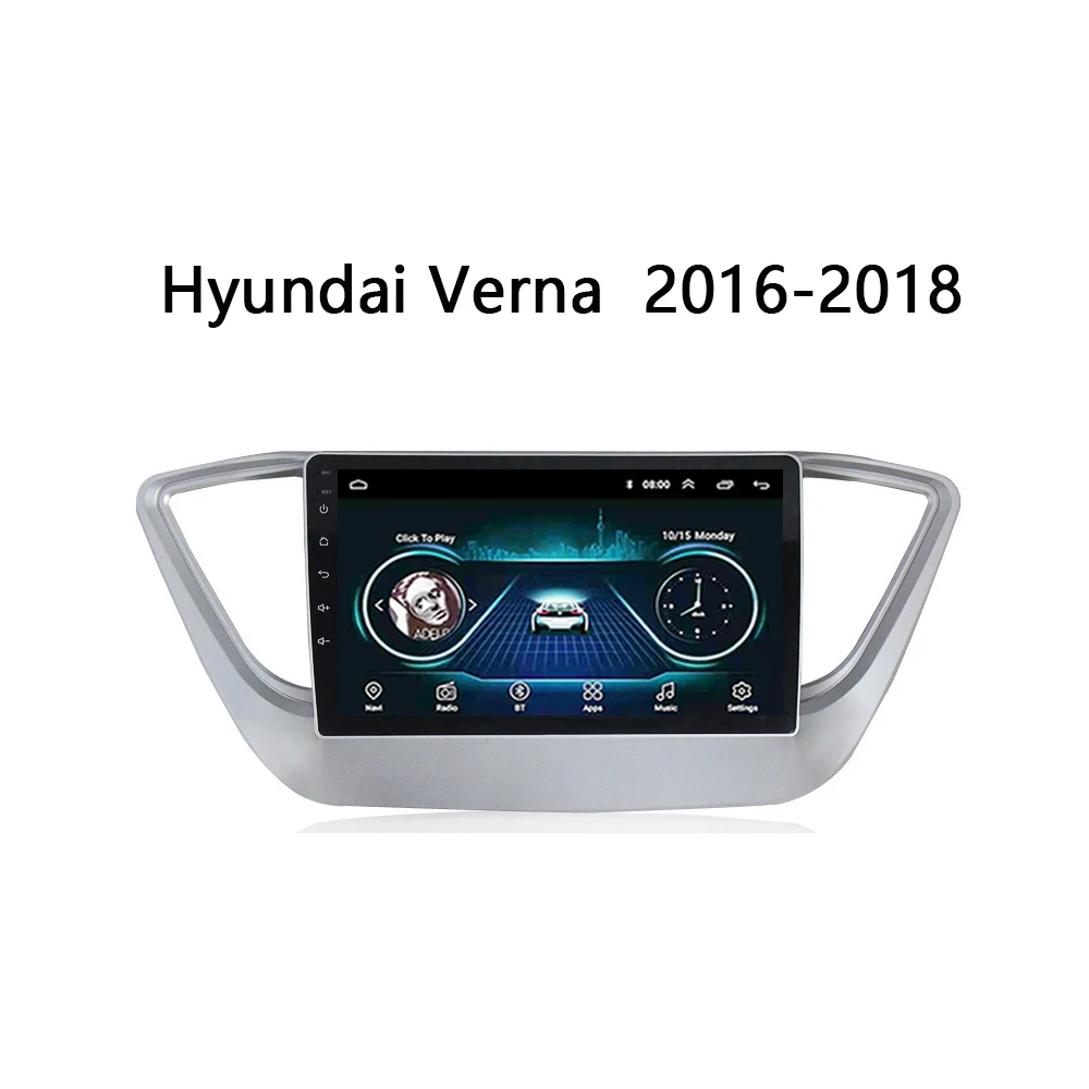 Автомагнитола для Hyundai Verna Solaris мультимедийная стереосистема 2016-2018 9 &quot Android 8 1