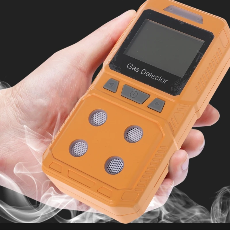 

Gas Detector 4 in 1 Rechargeable Portable 4-Gas Monitor Meter Tester Analyzer Sound Light Shock LCD Screen Gas Detector