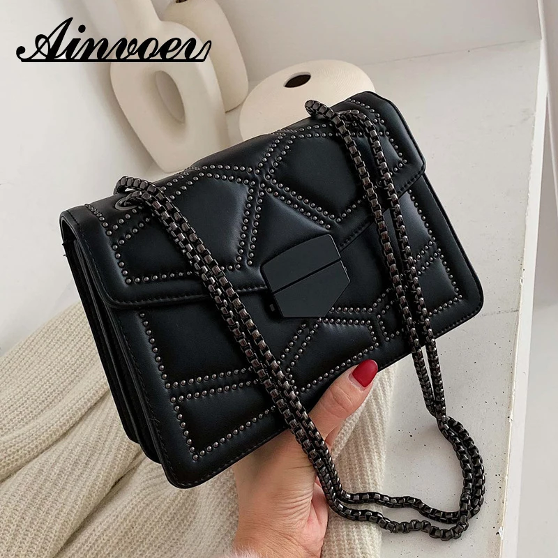 Ainvoev женская сумка осень-зима новая модная черная через плечо Маленькая
