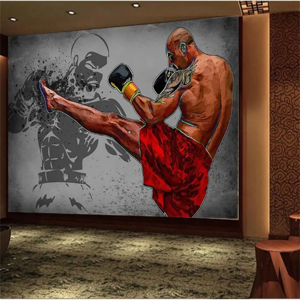 3d фотообои нестандартного размера обои для гостиной мальчик комната бокс боевые