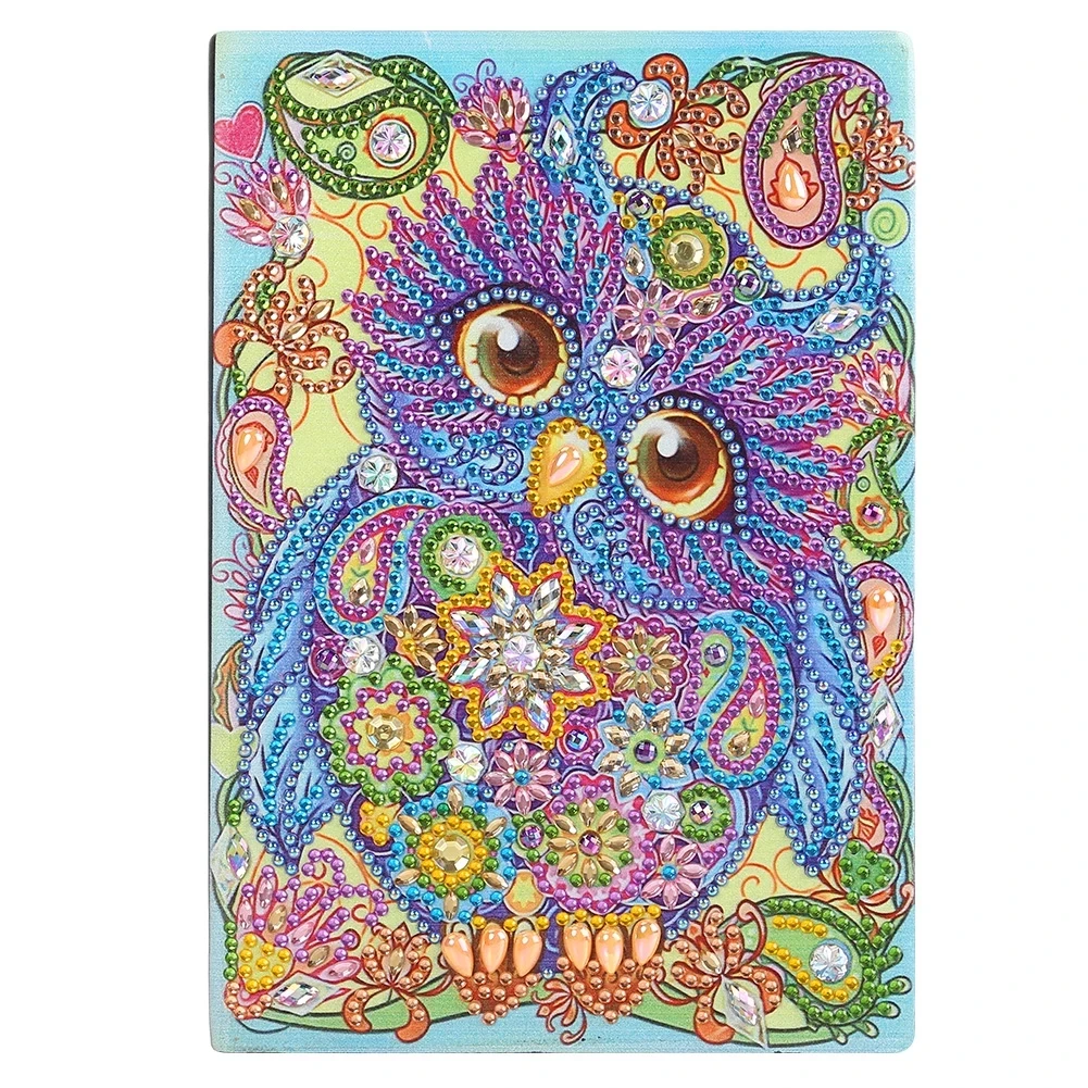 

New DIY Special Shaped Diamond Painting Owl Bird 50 Pages Office Notebook Cross Stitch Embroidery Sketchbook Drawing Book