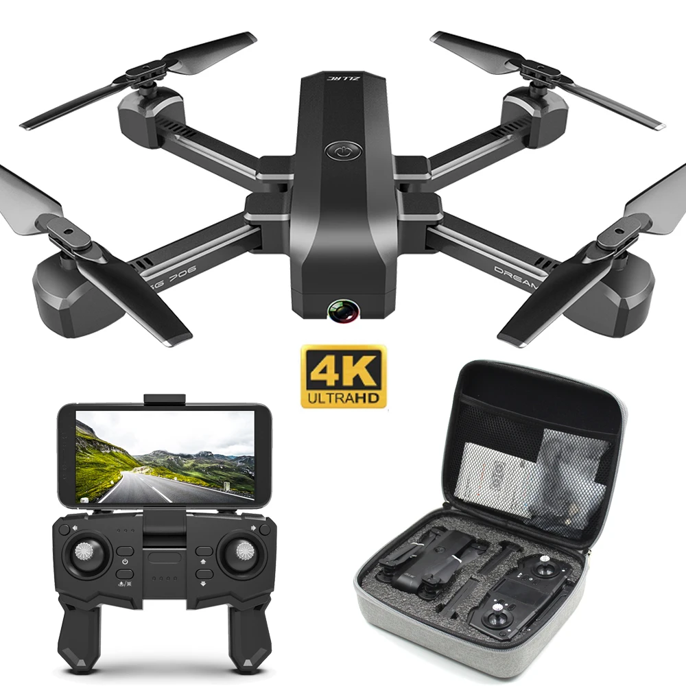 Складной Радиоуправляемый Дрон 4K с камерой HD Dual 50X профессиональный Квадрокоптер