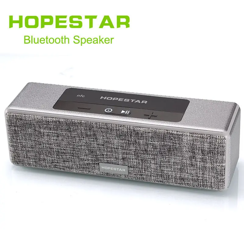 Gray HOPESTAR A5 HiFi беспроводной 18650 2400 мАч bluetooth динамик NFC Сабвуфер Altavoces Soundbar power Bank - Цвет: Gray