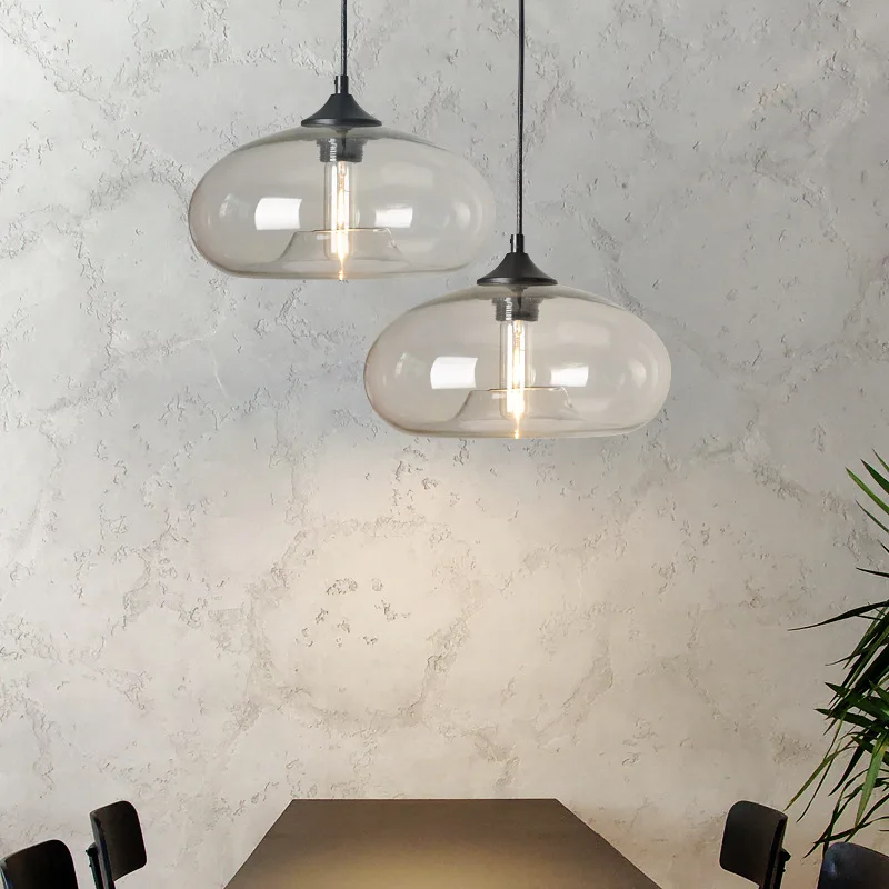 

A New Simple Modern Contemporary hanging 6 Color Glass ball Pendant Lamp Lights Fixtures e27 for Kitchen Restaurant Cafe Bar