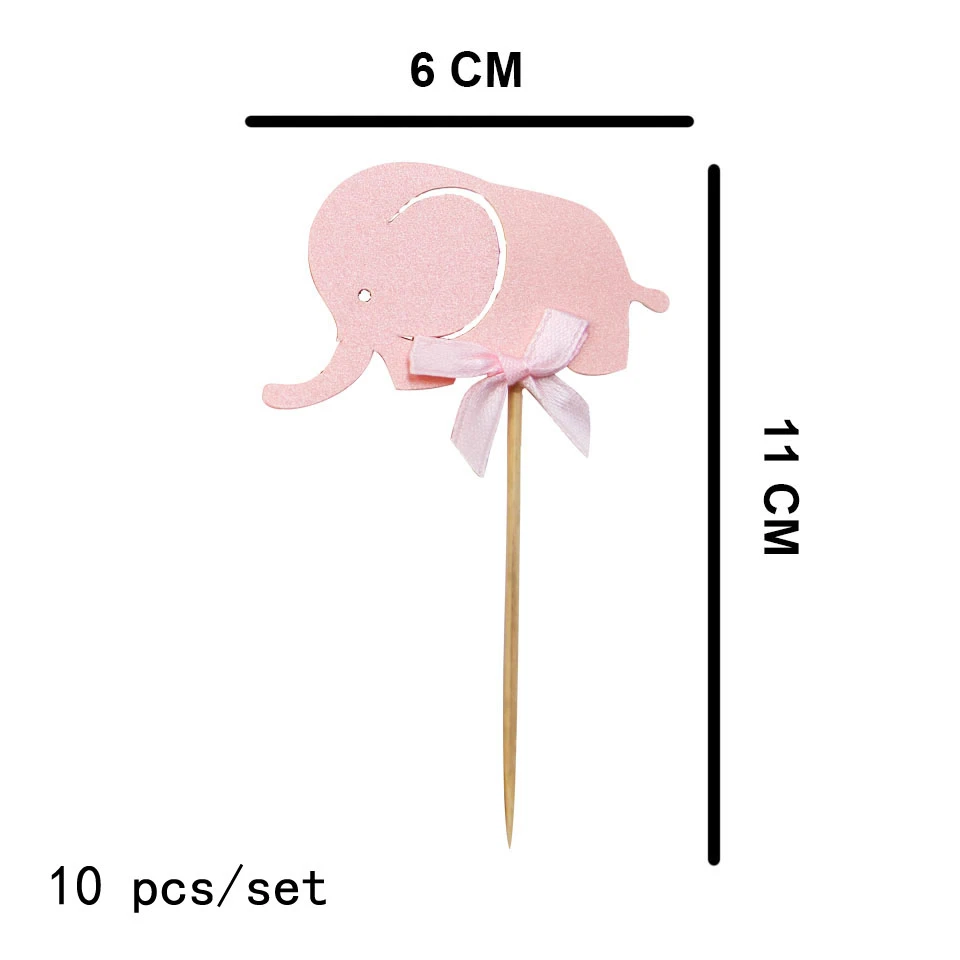 Pink Topper-10pcs 1 компл. Слон детский душ/пол раскрыть украшения мультфильм воздушные шары Торт Топперы коробка для конфет с днем рождения День рождения выберите вечерние принадлежности - Цвет: Pink Topper-10pcs