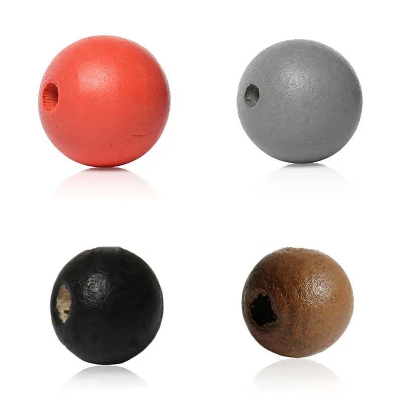 8 сезонов деревянные бусины разделители круглые однотонные серые черные красные