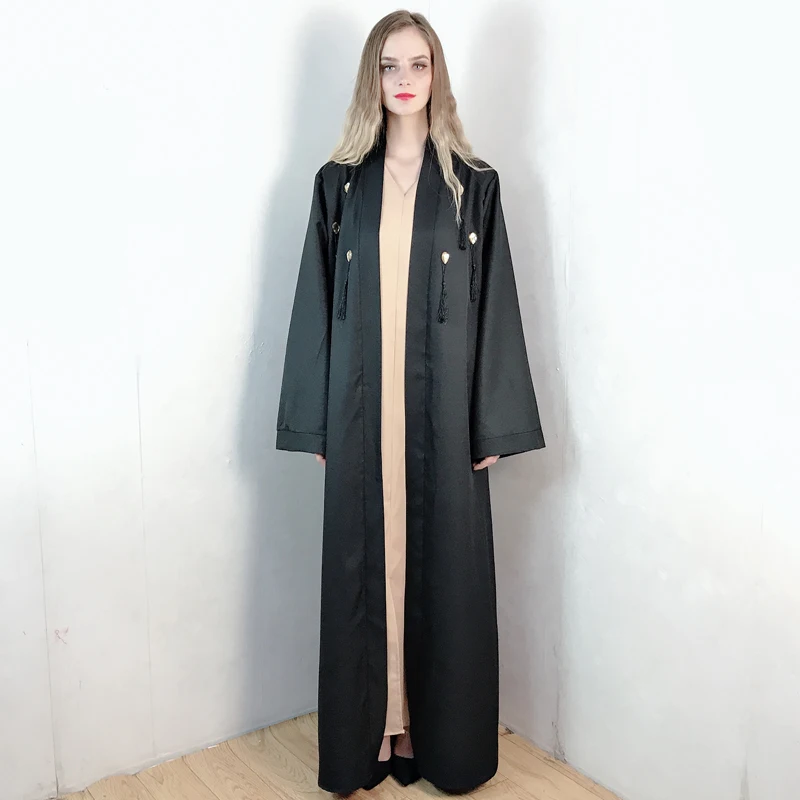 Muslim dress Islamic dress Abaye Dubai Turkey Kaftan Marocain Malaysia Bangladesh open front robe