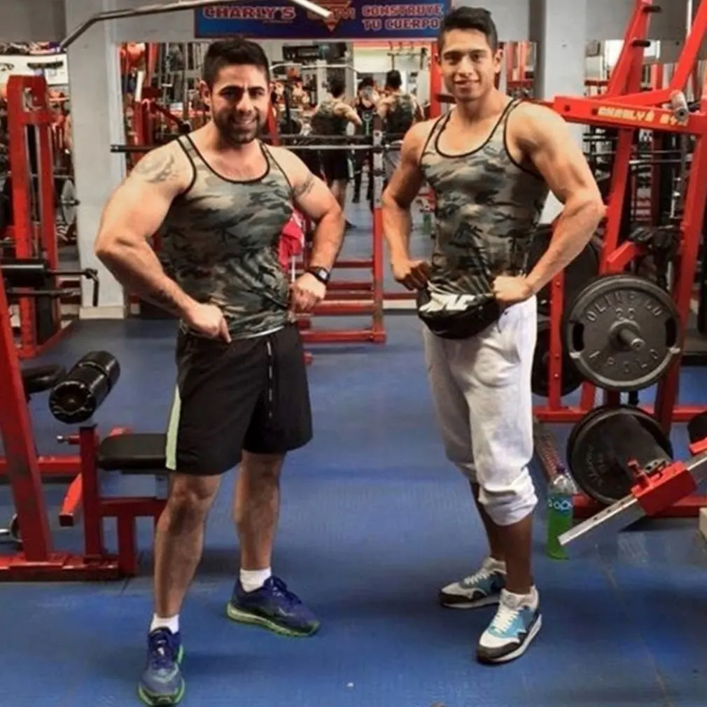 

Men Vest Camouflage Top Tight Sport Skinny Vest Soft And Comfortable Top For Men Tights Training Sports Vest