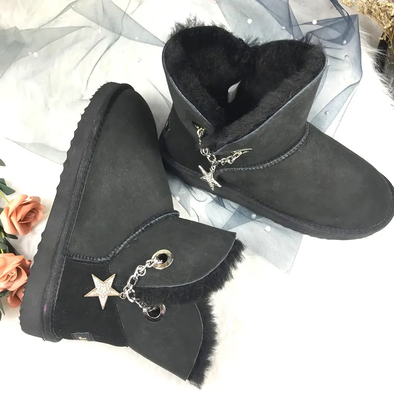 Женские сапоги из натуральной овечьей кожи зимние до середины икры с двумя