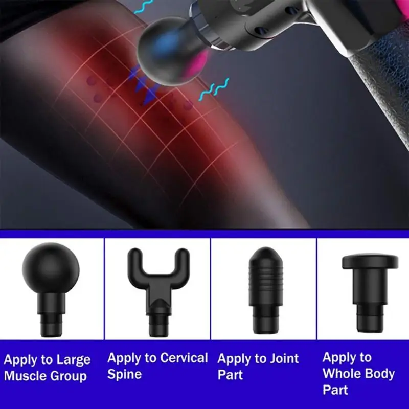 Электрический массажный пистолет для расслабления мышц 1 комплект ЖК дисплей