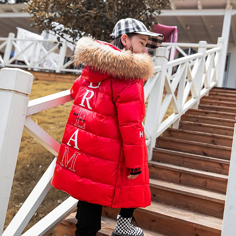 

OLEKID 2021 Thick Warm Long Girls Winter Jacket Waterproof Shiny Down Jacket For Girls 5-14 Years Kids Teenage Outerwear Parka