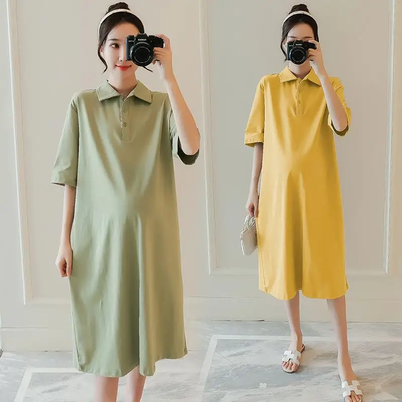 

Spring And Autumn Women'S Dresses, Plus Size Dresses, Loose And Thin, Solid Color Dresses, Women'S Jumpsuits, Maternity Wear
