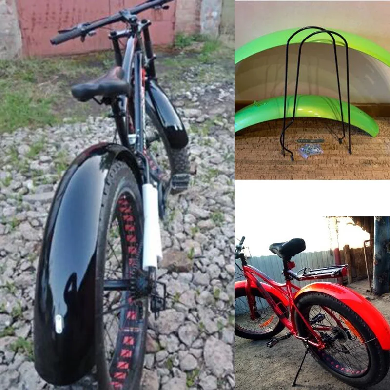 

4.0 Fat Bicycle Mudguard 20" 26" Fat Bike Fender Colorful Black Yellow Blue Orange Green Snow Bike Beach Bike EBike Accessories