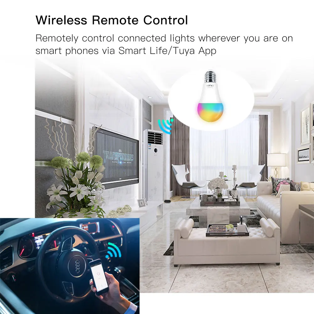 Умная лампа E27 с поддержкой Wi Fi 7 Вт RGB Smart Life|Управление умным домом| |