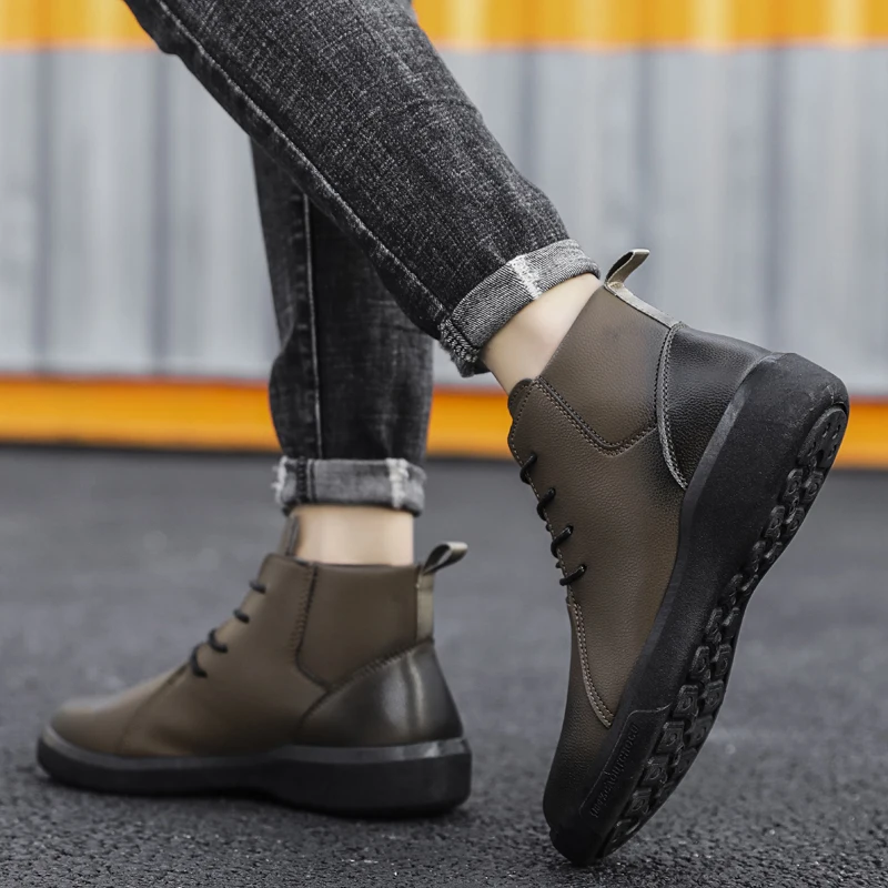 

Mens Casual Boots Men's Winter Footwear Boots Shoes Riding Leather Men Cowboy Mens Dress Ankle For Coturno Boot Work Casual