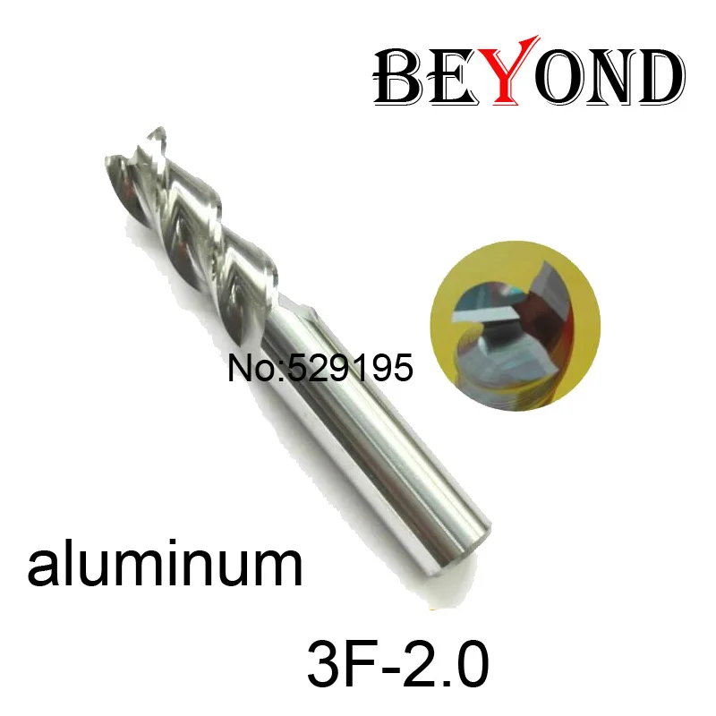 BEYOND 3f-2.0 hrc50 карбидная фреза с плоским концом 3 флейта для алюминиевая Концевая