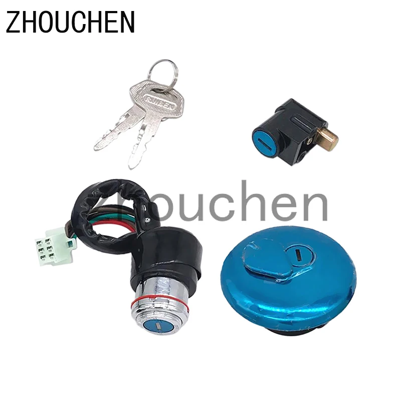 

1 Set Motorbike Ignition Switch Fuel Gas Cap Cover Steering Lock Key For Suzuki GN 125 Motorcycle Accessories