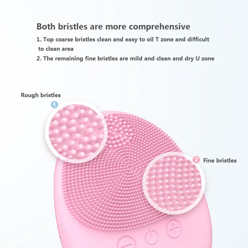 

USB Rechargeable Silicone Cleansing Instrument Cleaning Pores Portable Facial Cleansing Brush