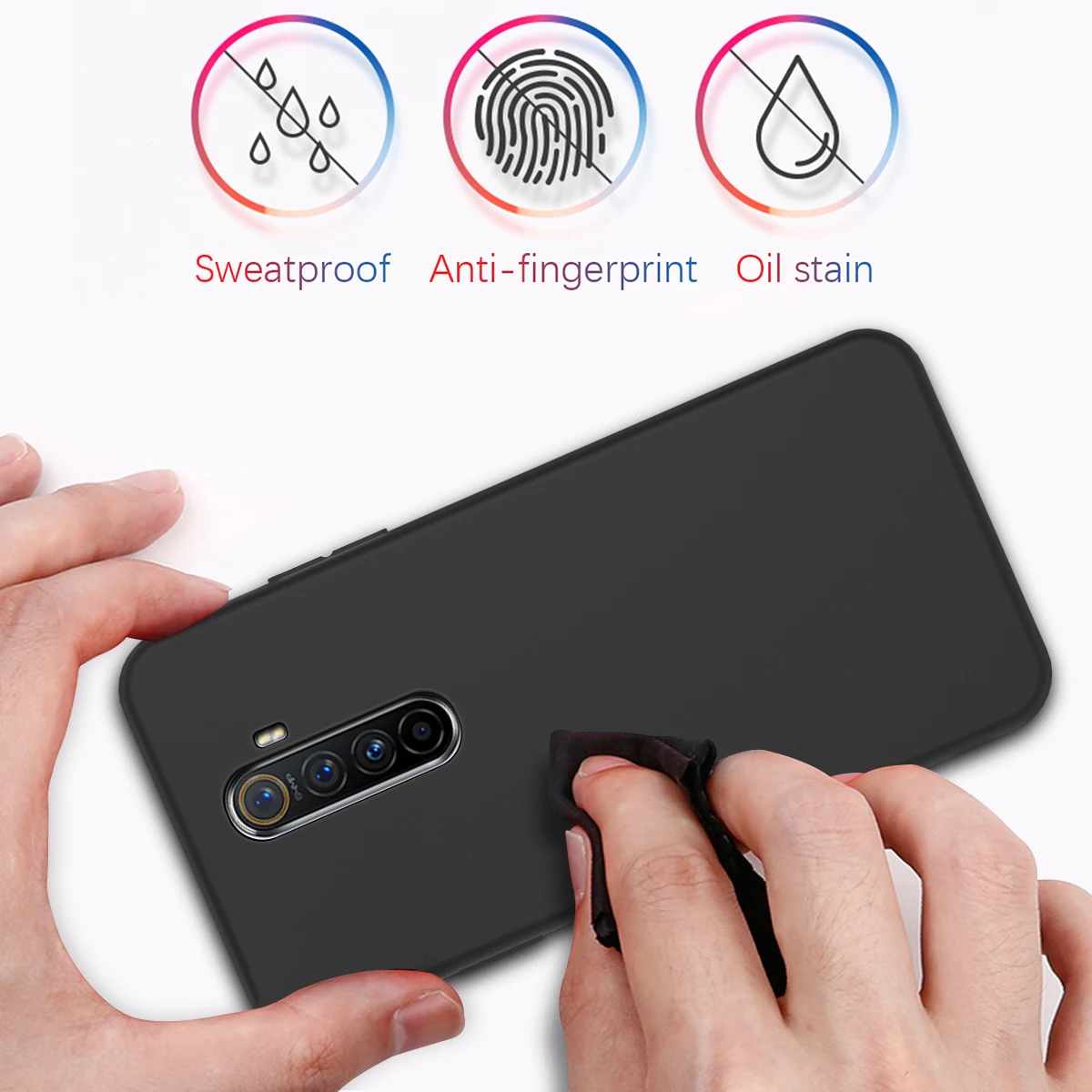Для Oppo Realme X2 Pro Reno Ace задний Чехол тонкий мягкий ТПУ чехол для телефона Встроенный