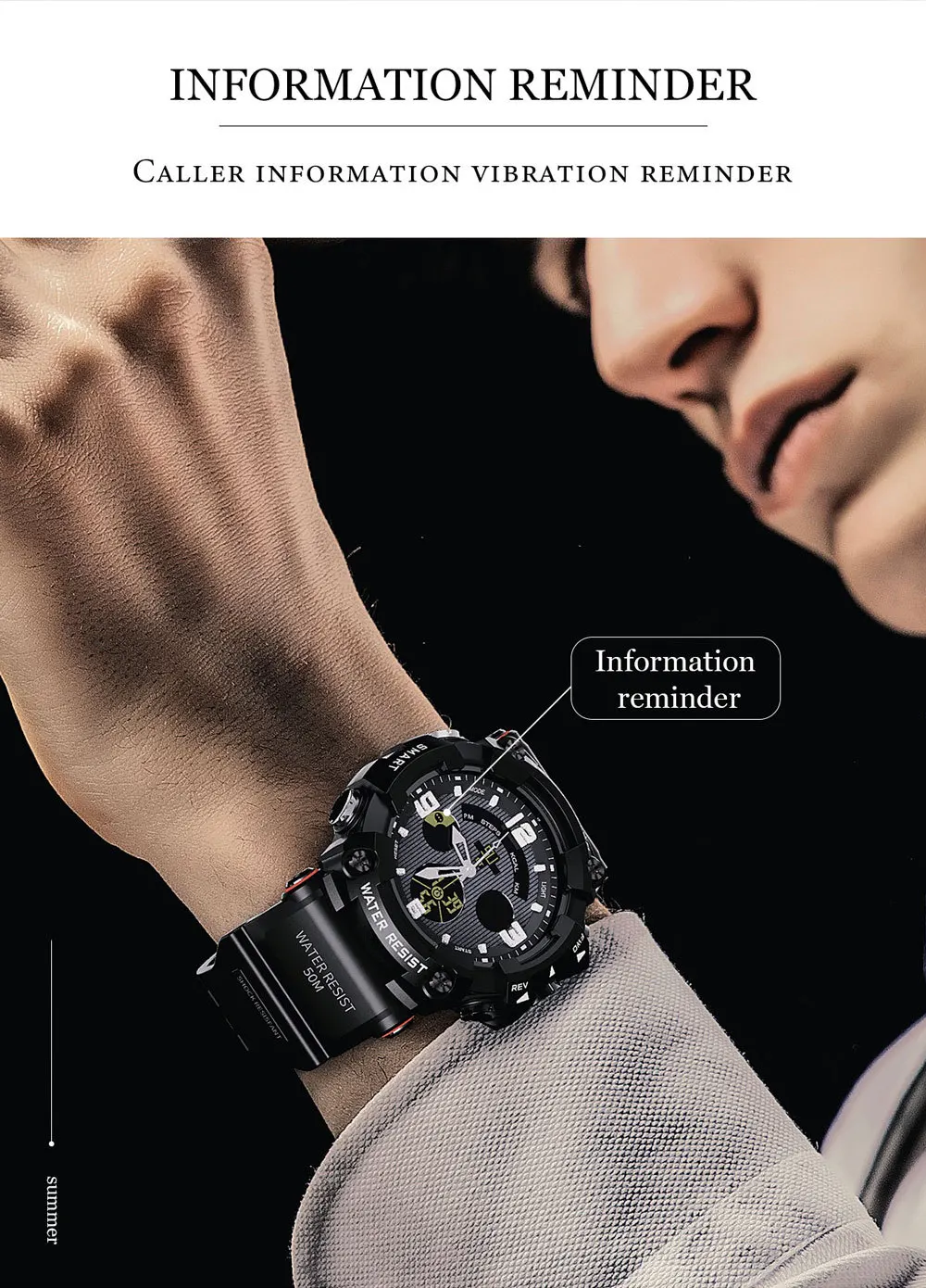 New Men's Quartz Outdoor Sports Watch Support Mobile Phone Bluetooth Pedometer Christmas Gift Birthday Gift