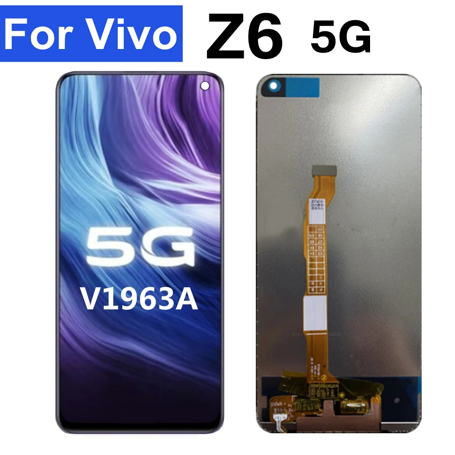 Pantalla LCD de 6,57 pulgadas para Vivo Z6 5G, montaje de digitalizador con Sensor t&aacute;ctil, color negro, V1963A-0