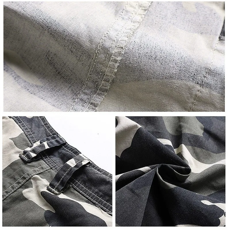 

New Summer Men's Camouflage Shorts High Quality 100% Cotton Loose Jogger Five-point Cargo Pants Men Casual Beach Shorts Men