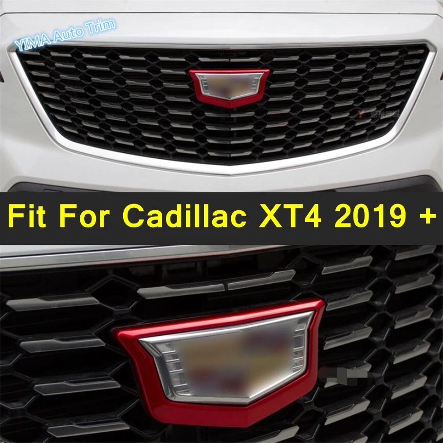 

Lapetus Front Middle Grille Grill Logo Frame Cover Trim 1Pcs For Cadillac XT4 2019 - 2022 Red / Chrome / Carbon Fiber Exterior