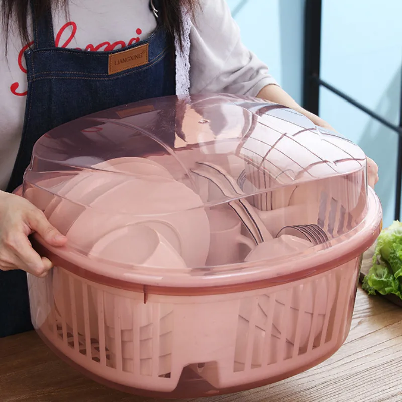 Кухонный пылезащитный пластиковый шкаф с крышкой сливная стойка коробка для