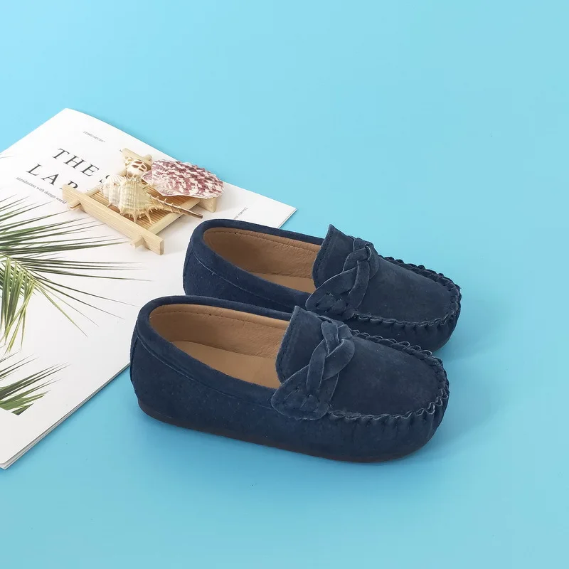 Мокасины Ngouxm для мальчиков Детские лоферы плоская подошва без застежки мягкая