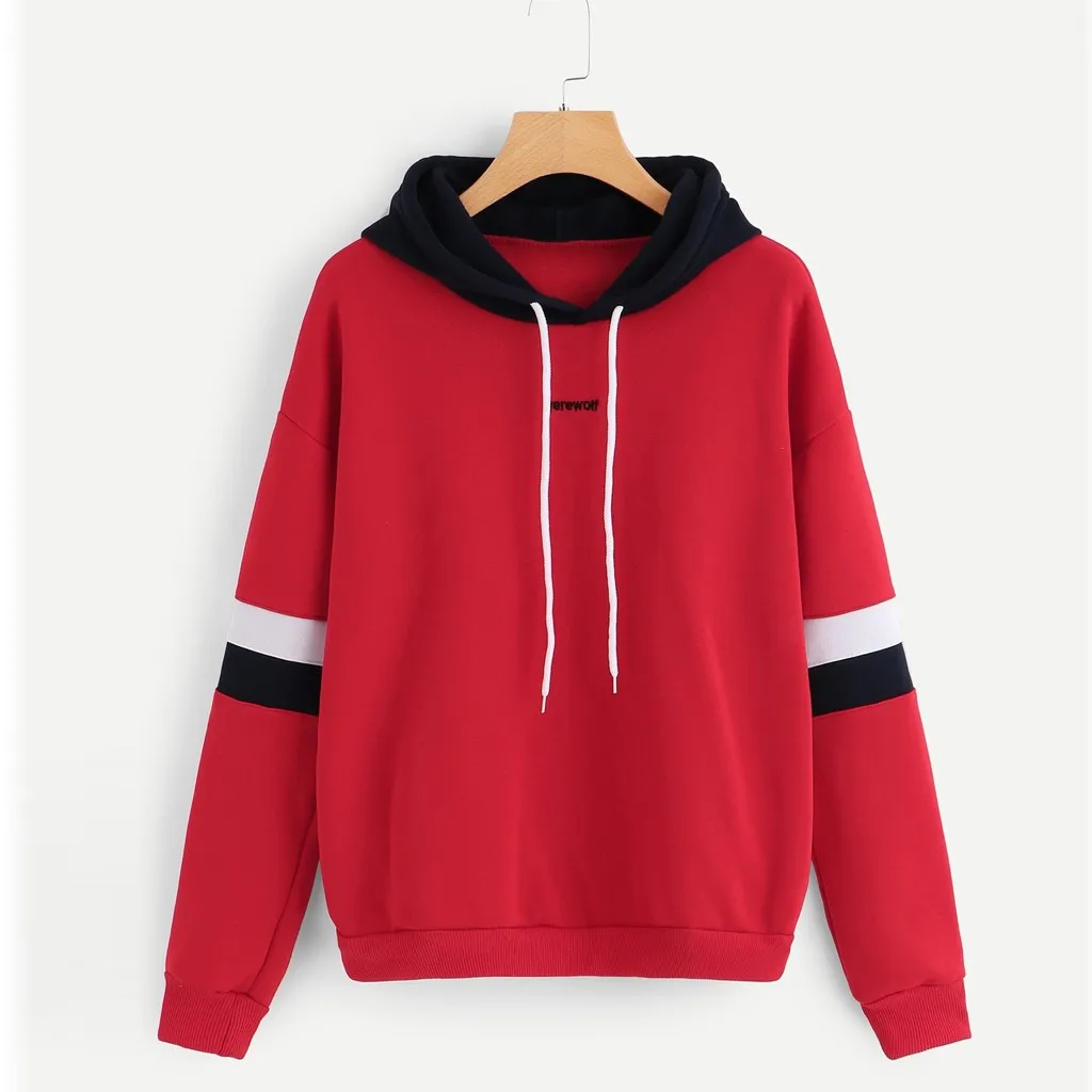 Модный женский топ с круглым вырезом толстовка капюшоном Повседневная Свободная