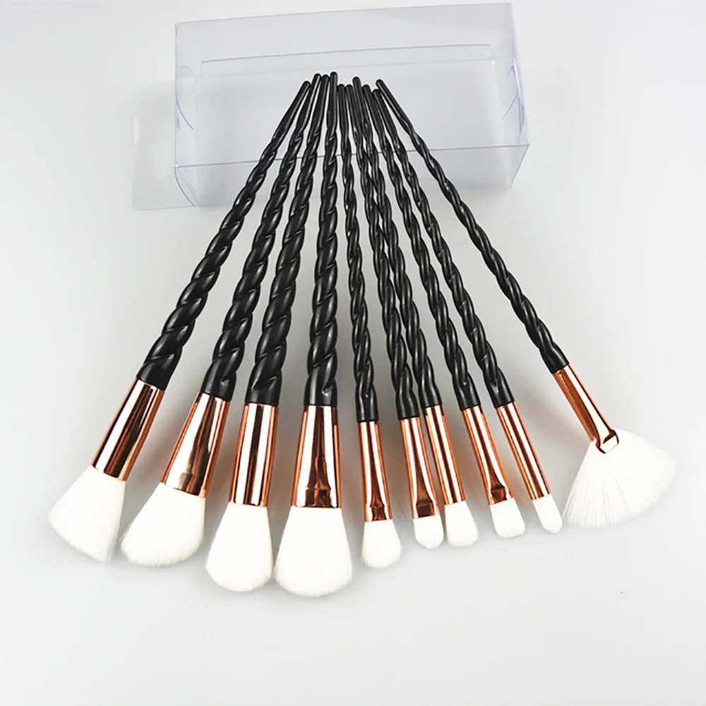 Набор кистей для макияжа с единорогом 10 шт. кисточки растушевки основы пудры