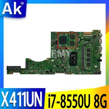 REV2.0 For ASUS Vivobook S14 Mainboard X411UN X411UNV X411UA X411U Laptop motherboard Motherboard i7-8550U 8GB RAM MX150 GPU
