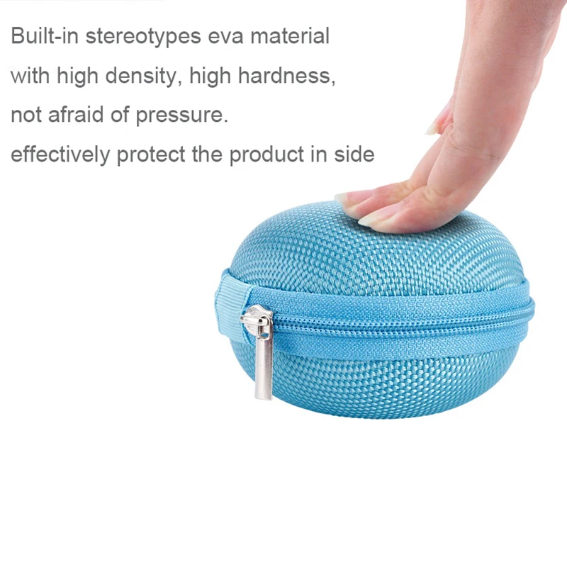 Портативный чехол для наушников на молнии круглый жесткий хранения SD TF карты