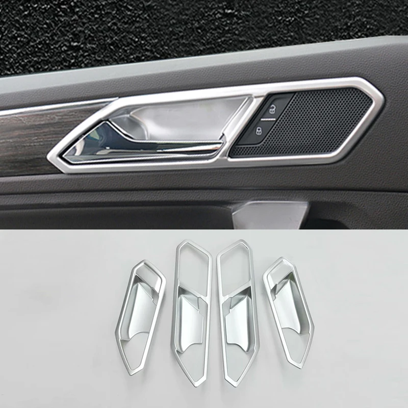 

For Seat Tarraco 2018 2019 2020 ABS Chrome Car inner door Bowl protector frame Cover Trim Sticker Accessories Styling 4pcs