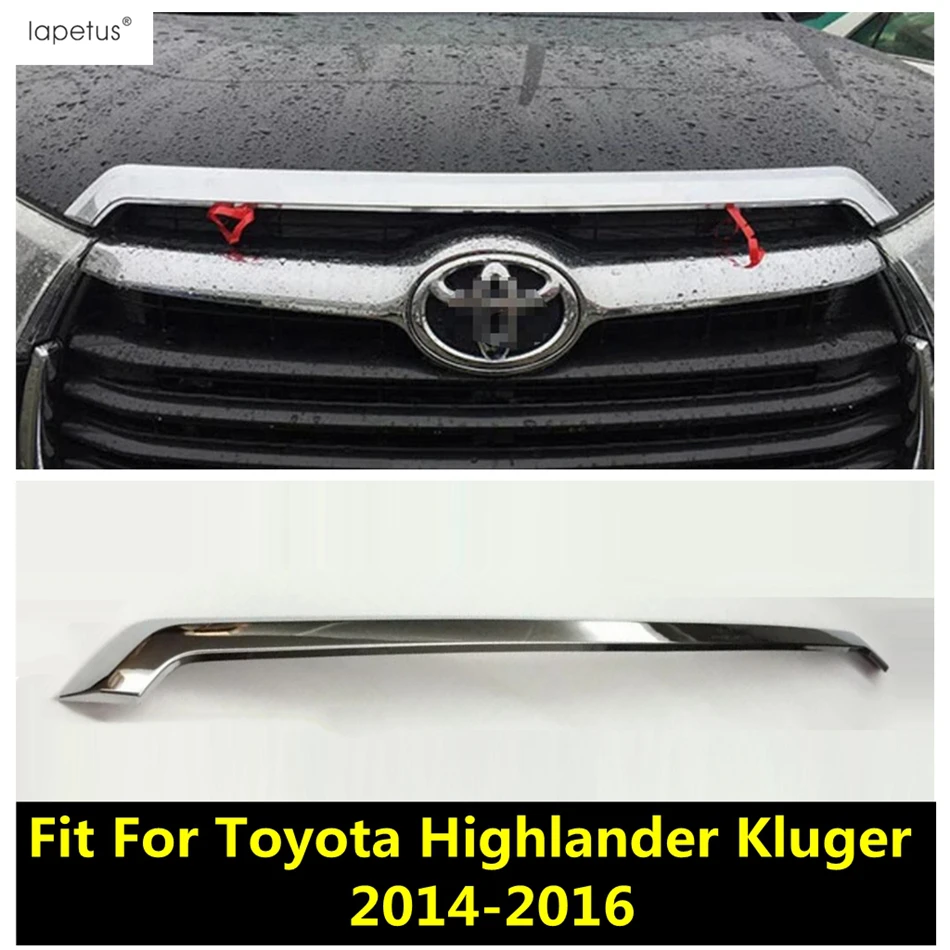 

Front Hood Bonnet Mesh Grille Grill Bumper Molding Strip Cover Trim Accessories For Toyota Highlander Kluger 2014 2015 2016