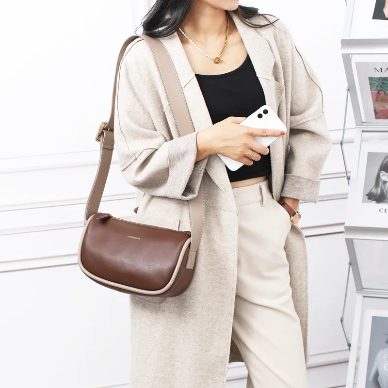 

Small bag 2021 new recreation dumplings bag leather handbag joker bag fashion worn thin shoulder crossbody bags for women
